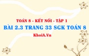 Bài 2.3 trang 33 SGK Toán 8 tập 1 Kết nối tri thức